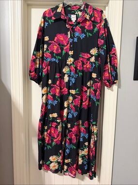EUC Maeve Bettina Black Floral Size M